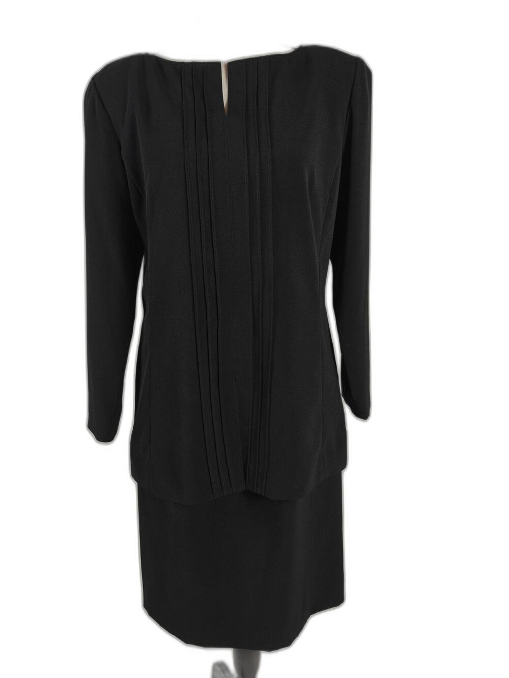 Women’s Jones New York Black Pleated Long Sleeve Dress Size 4